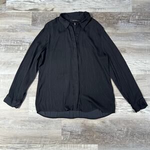 Robert Rodriguez Black Microdot Button Down Blouse Minimal Officewear M